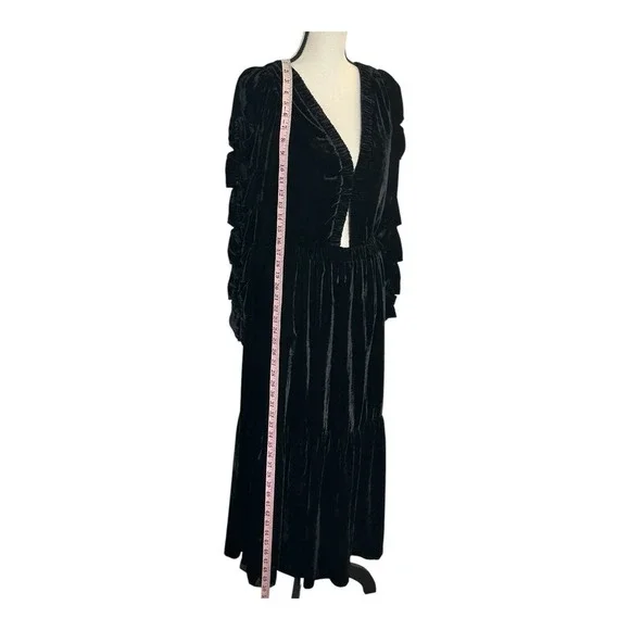 Sea New York Mayde Women Dress Size 6 Velvet Cutout Tiered Midi Black Sea New York Mayde Women Dress Size 6 Velvet Cutout Tiered Midi Black